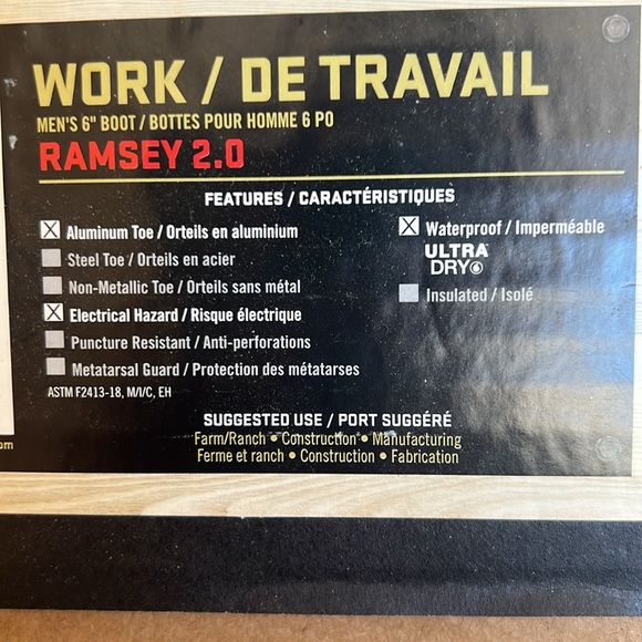 Irish Setter Red Wing Mens Work Boots, aluminum toe electric hazard (new in box) - Picture 9 of 10